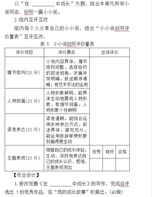 走进小说天地，觉察自我成长—部编版语文九年级上册第四单元整体教学设计论文