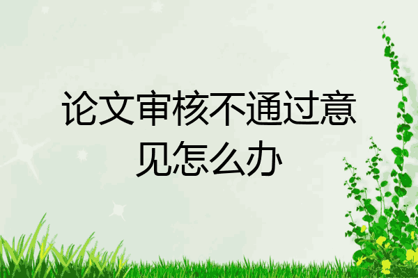 发表论文审核未通过怎么办?
