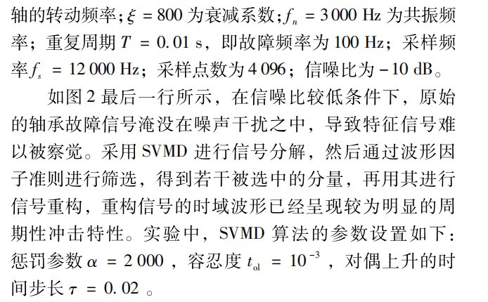 基于 ＳＶＭＤ 和波形因子准则的电动机滚动轴承故障特征提取方法论文